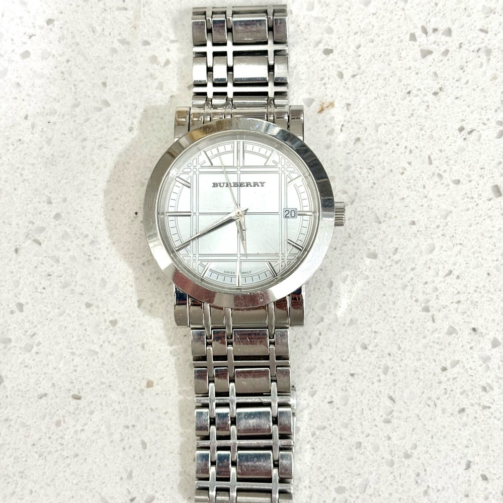Burberry 38mm Heritage Watch, Silver
